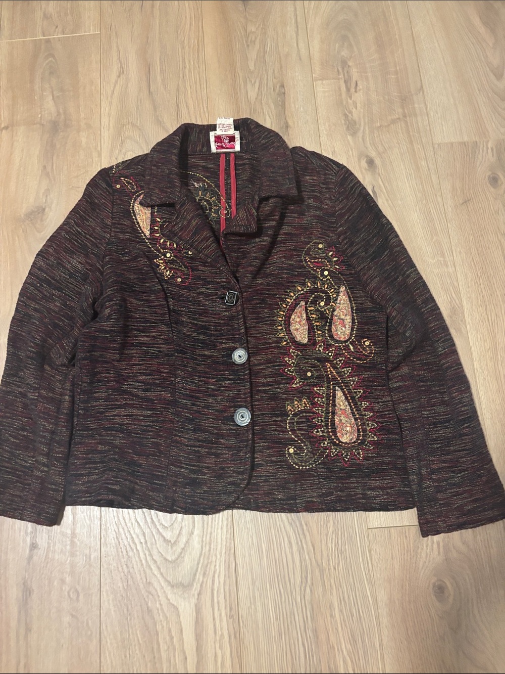 April Cornell Embroidered Paisley Jacket – Women’s Small